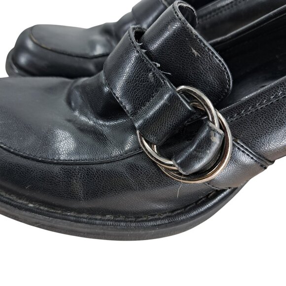 Vintage Y2K Skechers Faux Leather Chunky Heels Size 7 7.5? Somethin' Else Black - Picture 9 of 13